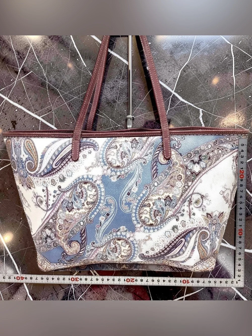 ETRO 2015 Paisley Leather Tote Bag 😍🩵💙